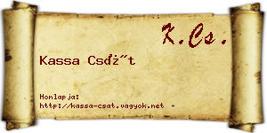 Kassa Csát névjegykártya